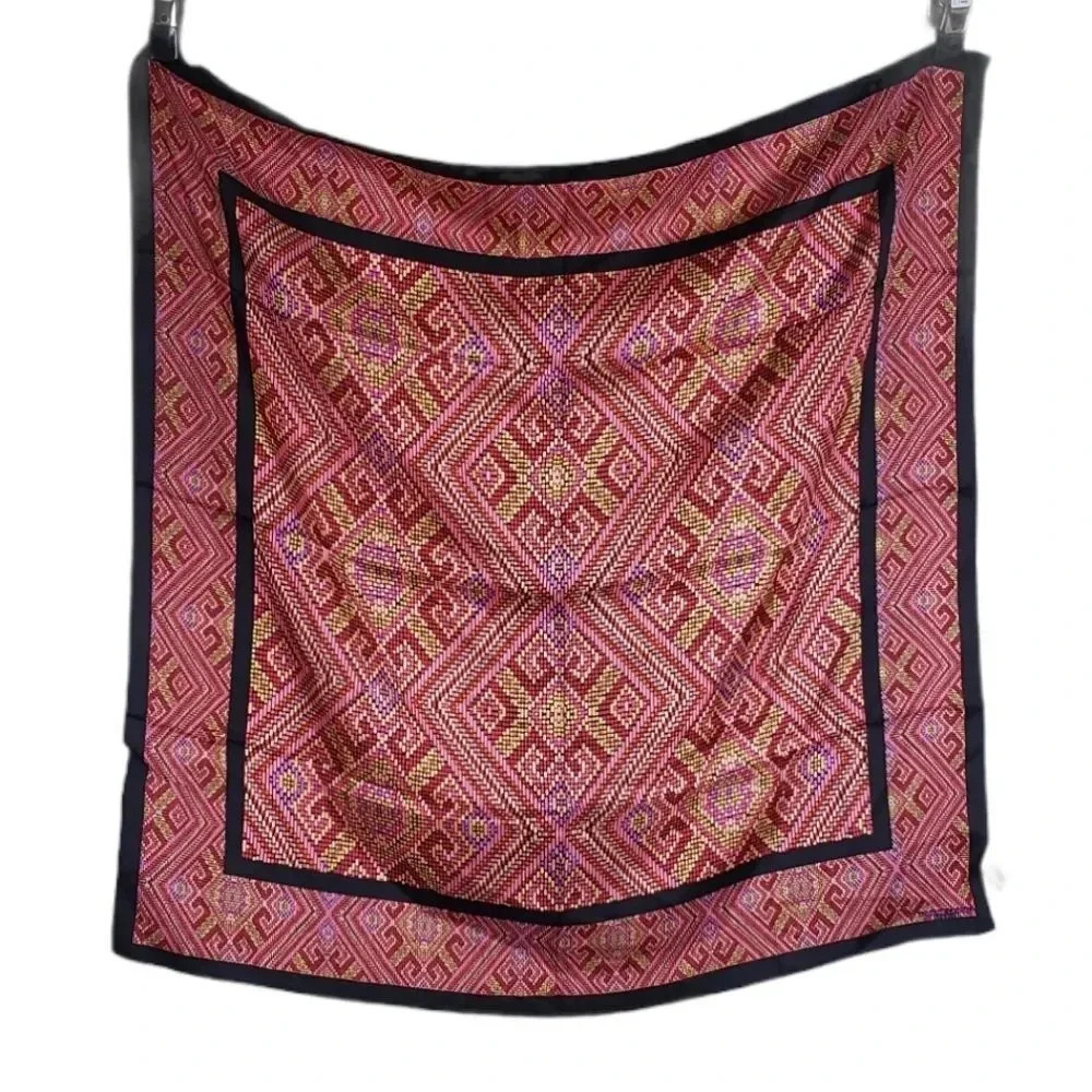 Adrienne Landau Geometric Pink Silk Wrap - Picture 2 of 3
